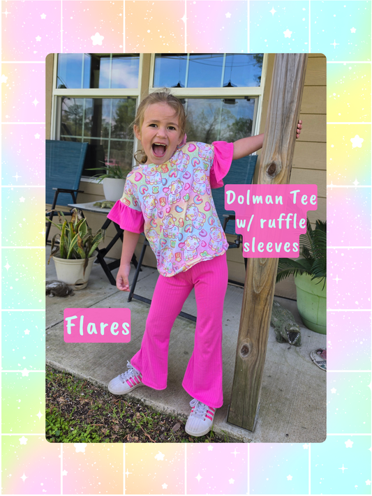 Dolman Tee w/ Ruffle Sleeves