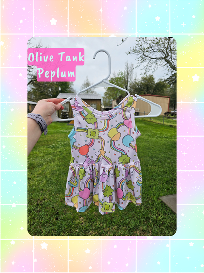 Olive Tank Peplum