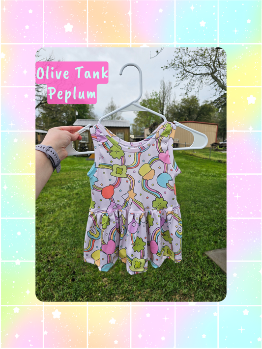 Olive Tank Peplum