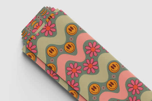 Wavy Flower Smiley Fabric